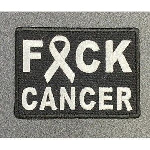 F*CK CANCER White Ribbon Awareness Patch
